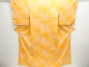 雲に寺塔模様織り出し色無地着物